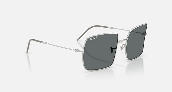Ray-Ban SQUARE 1971 REVERSE Silver with Dark Grey Polarized Solid Color lenses - Alternative