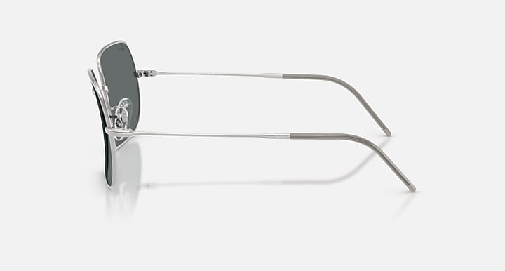 Ray-Ban SQUARE 1971 REVERSE Silver with Dark Grey Polarized Solid Color lenses - Lateral