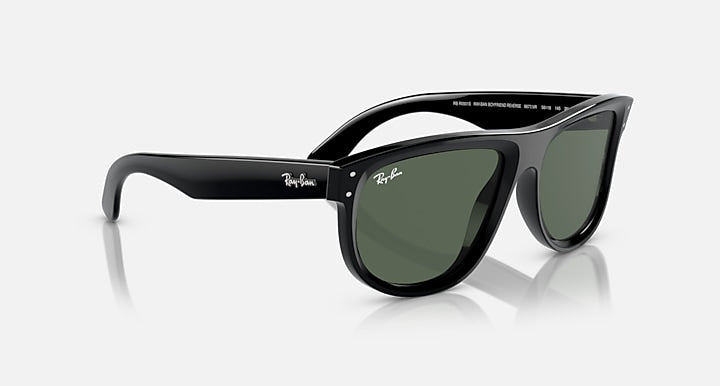 Ray-Ban BOYFRIEND REVERSE Black with G-15 Green Solid Color lenses - Alternative