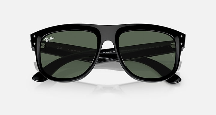 Ray-Ban BOYFRIEND REVERSE Black with G-15 Green Solid Color lenses - Closed Front
