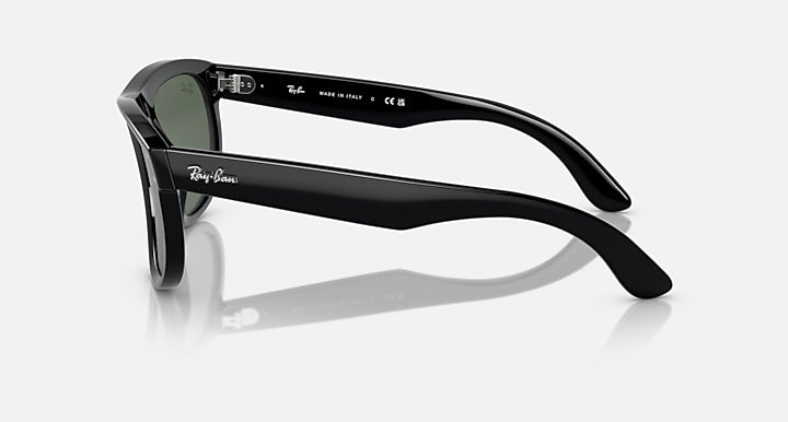 Ray-Ban BOYFRIEND REVERSE Black with G-15 Green Solid Color lenses - Lateral