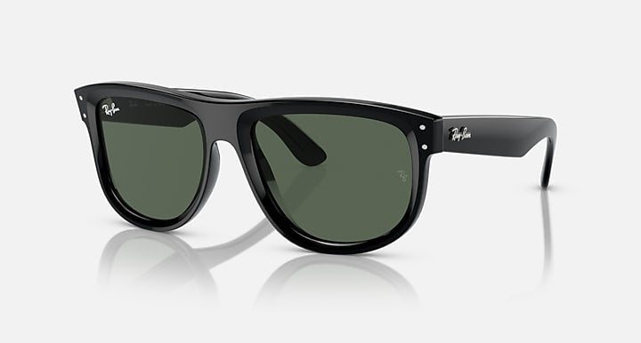 Ray-Ban BOYFRIEND REVERSE Black with G-15 Green Solid Color lenses - Quarter