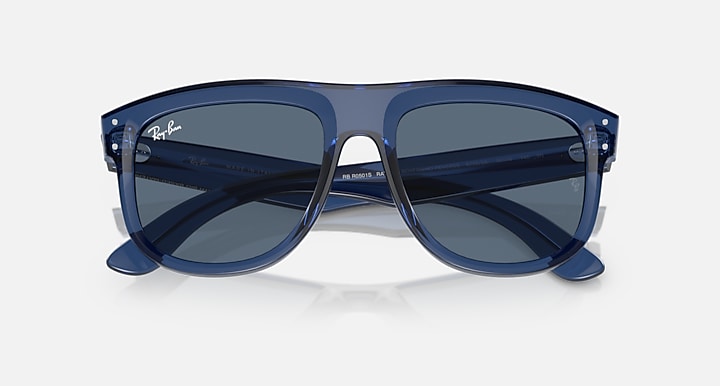Ray-Ban BOYFRIEND REVERSE Transparent Navy Blue with Blue Solid Color lenses - Closed Front