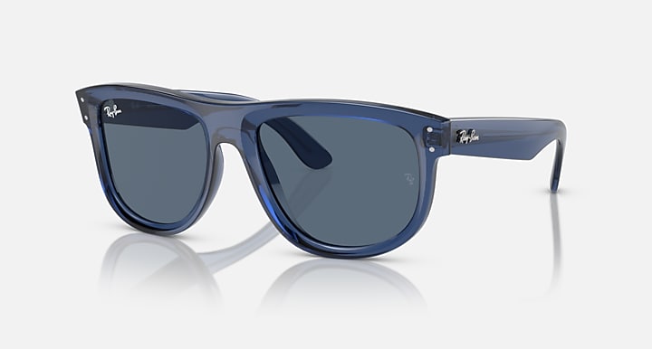 Ray-Ban BOYFRIEND REVERSE Transparent Navy Blue with Blue Solid Color lenses - Quarter