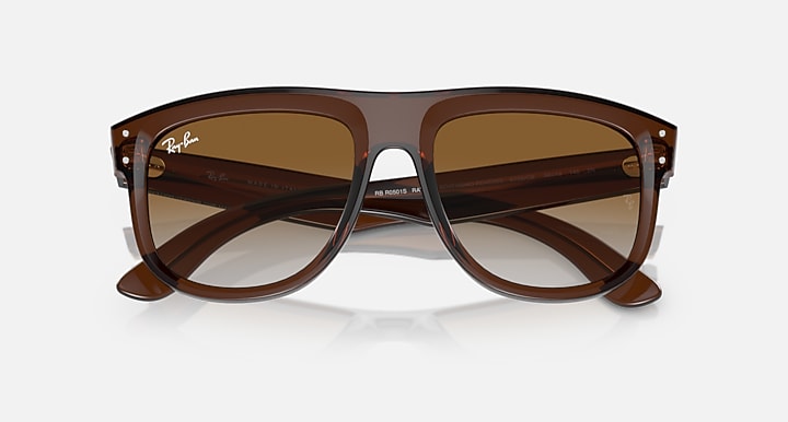 Ray-Ban BOYFRIEND REVERSE Transparent Brown with Brown Gradient lenses - Closed Front
