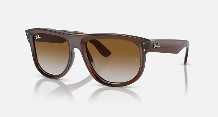 Ray-Ban BOYFRIEND REVERSE Transparent Brown with Brown Gradient lenses - Quarter