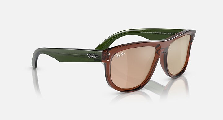 Ray-Ban BOYFRIEND REVERSE Transparent Light Brown; Transparent Green with Light Gold Solid Color - Mirror lenses - Alternative