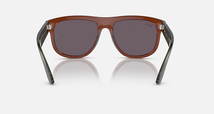 Ray-Ban BOYFRIEND REVERSE Transparent Light Brown; Transparent Green with Light Gold Solid Color - Mirror lenses - Back