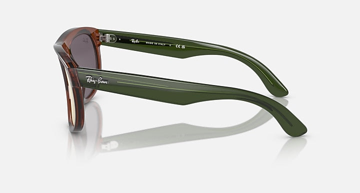 Ray-Ban BOYFRIEND REVERSE Transparent Light Brown; Transparent Green with Light Gold Solid Color - Mirror lenses - Lateral