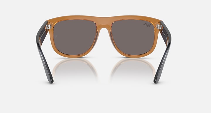 Ray-Ban BOYFRIEND REVERSE Transparent Camel Brown; Transparent Blue with Light Blue Solid Color - Mirror lenses - Back