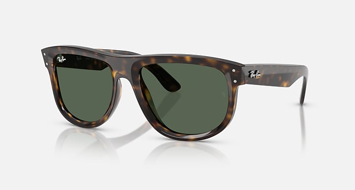 Ray-Ban BOYFRIEND REVERSE Dark Havana with Dark Green Solid Color lenses - Quarter
