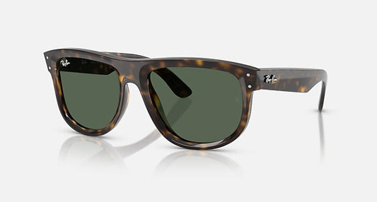 Ray-Ban BOYFRIEND REVERSE Dark Havana with Dark Green Solid Color lenses - Quarter