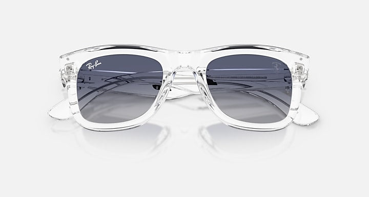 Ray-Ban CHARLES LECLERC DRIVER SPECIAL EDITION 2026 - SCUDERIA FERRARI COLLECTION Transparent with Light Grey Gradient Dark Blue Gradient lenses - Closed Front