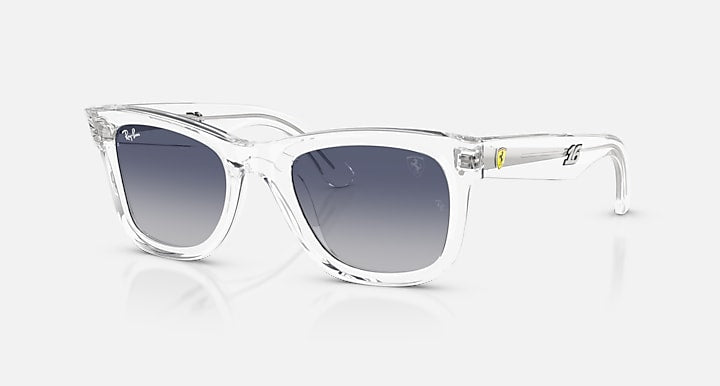Ray-Ban CHARLES LECLERC DRIVER SPECIAL EDITION 2026 - SCUDERIA FERRARI COLLECTION Transparent with Light Grey Gradient Dark Blue Gradient lenses - Quarter
