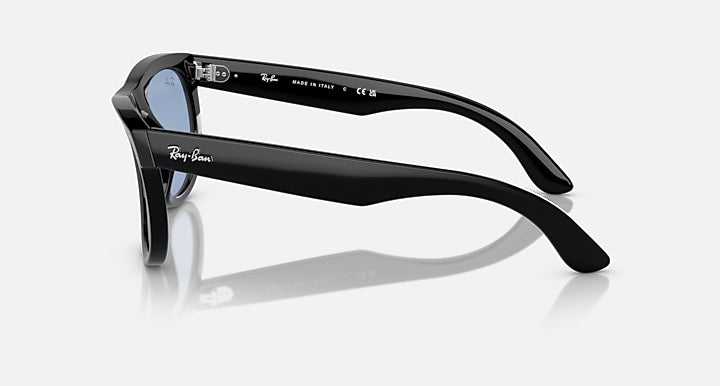 Ray-Ban WAYFARER REVERSE Black with Light Blue Solid Color lenses - Lateral