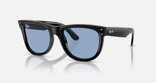 Ray-Ban WAYFARER REVERSE Black with Light Blue Solid Color lenses - Quarter