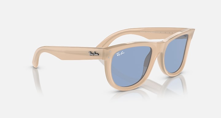 Ray-Ban WAYFARER REVERSE Opal Beige & Honey with Light Blue Solid Color lenses - Alternative