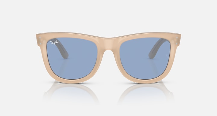 Ray-Ban WAYFARER REVERSE Opal Beige & Honey with Light Blue Solid Color lenses - Front