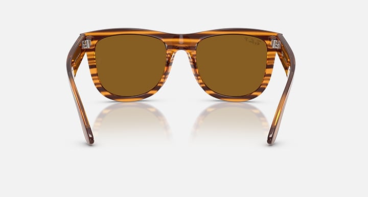 Ray-Ban WAYFARER REVERSE Striped Havana with Polarized Dark Brown Solid Color lenses - Back