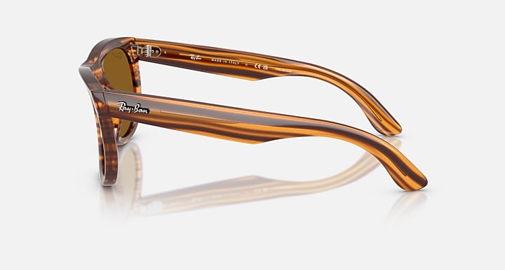 Ray-Ban WAYFARER REVERSE Striped Havana with Polarized Dark Brown Solid Color lenses - Lateral