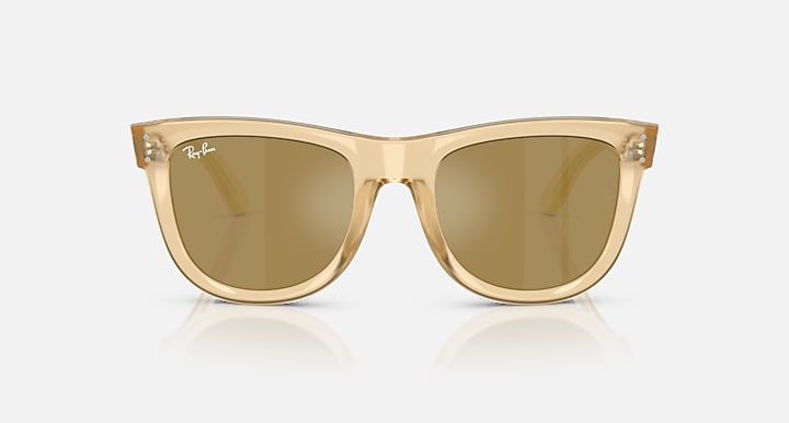 Ray-Ban WAYFARER REVERSE Opal Yellow with Brown Mirror Gold Solid Color - Mirror lenses - Front