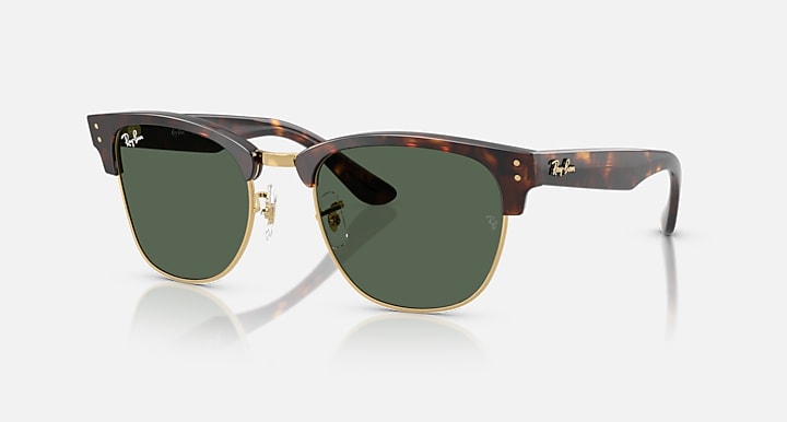 Ray-Ban CLUBMASTER REVERSE Havana with Dark Green Solid Color lenses - Quarter