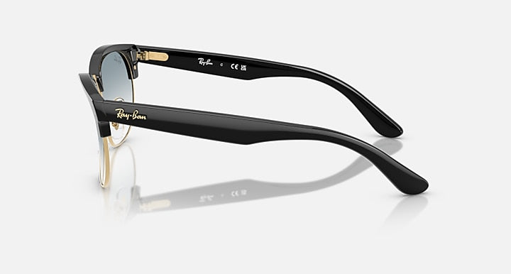 Ray-Ban CLUBMASTER REVERSE Black On Gold; Black with Clear Gradient Blue Gradient lenses - Lateral