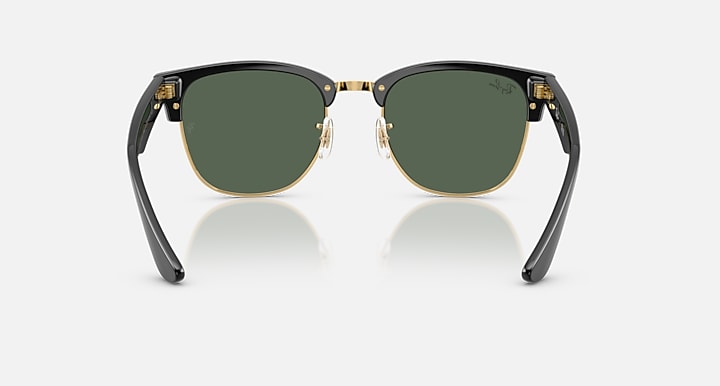 Ray-Ban CLUBMASTER REVERSE Black On Arista; Black with Dark Green Solid Color lenses - Back