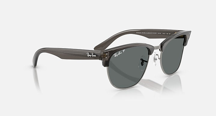 Ray-Ban CLUBMASTER REVERSE Transparent Dark Grey On Gunmetal with Polarized Dark Grey Solid Color lenses - Alternative