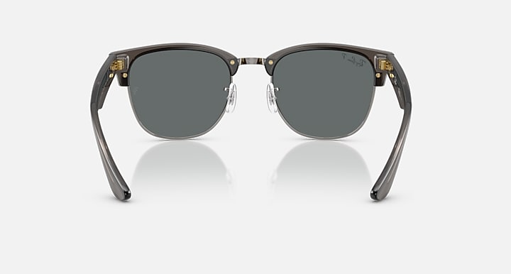 Ray-Ban CLUBMASTER REVERSE Transparent Dark Grey On Gunmetal with Polarized Dark Grey Solid Color lenses - Back