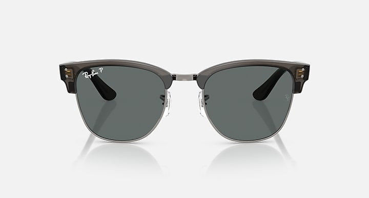 Ray-Ban CLUBMASTER REVERSE Transparent Dark Grey On Gunmetal with Polarized Dark Grey Solid Color lenses - Front