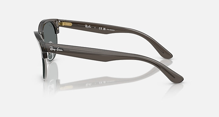 Ray-Ban CLUBMASTER REVERSE Transparent Dark Grey On Gunmetal with Polarized Dark Grey Solid Color lenses - Lateral