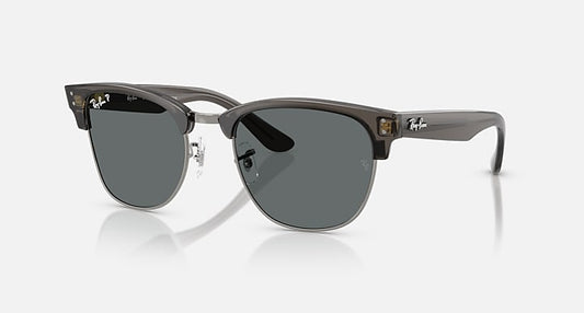 Ray-Ban CLUBMASTER REVERSE Transparent Dark Grey On Gunmetal with Polarized Dark Grey Solid Color lenses - Quarter