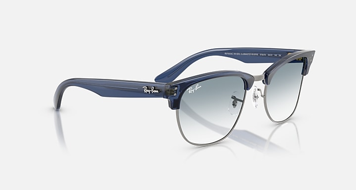 Ray-Ban CLUBMASTER REVERSE Transparent Navy Blue On Gunmetal; Transparent Navy Blue with Clear Gradient Blue Gradient lenses - Alternative