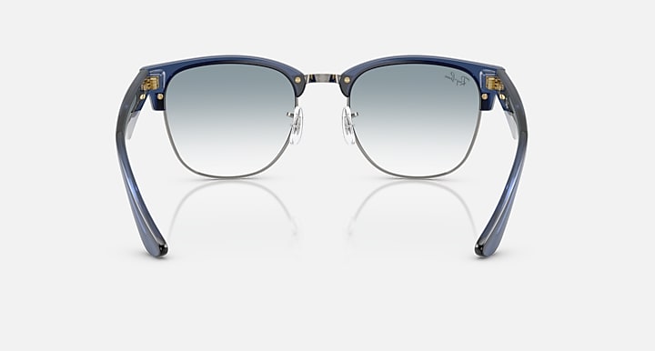 Ray-Ban CLUBMASTER REVERSE Transparent Navy Blue On Gunmetal; Transparent Navy Blue with Clear Gradient Blue Gradient lenses - Back
