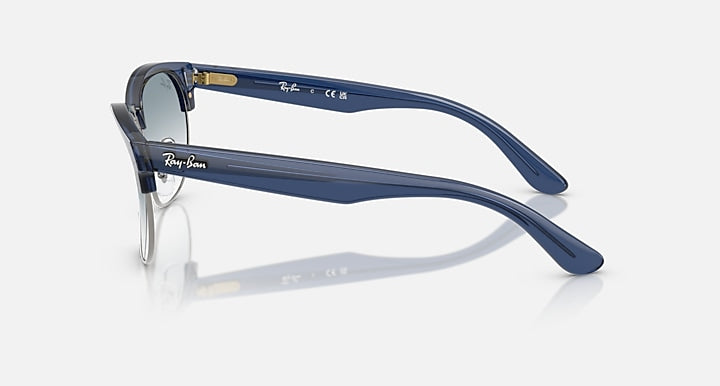 Ray-Ban CLUBMASTER REVERSE Transparent Navy Blue On Gunmetal; Transparent Navy Blue with Clear Gradient Blue Gradient lenses - Lateral