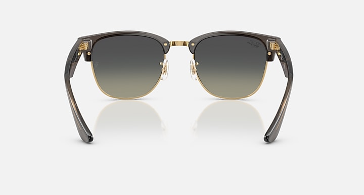 Ray-Ban CLUBMASTER REVERSE Transparent Dark Grey On Gold; Transparent Dark Grey with Grey Gradient Gradient lenses - Back