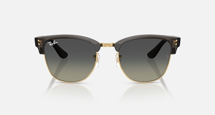 Ray-Ban CLUBMASTER REVERSE Transparent Dark Grey On Gold; Transparent Dark Grey with Grey Gradient Gradient lenses - Front