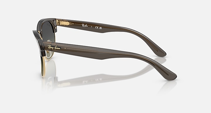 Ray-Ban CLUBMASTER REVERSE Transparent Dark Grey On Gold; Transparent Dark Grey with Grey Gradient Gradient lenses - Lateral