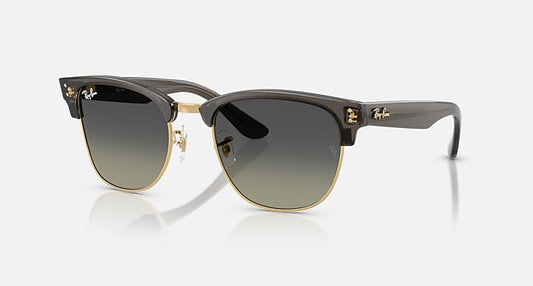 Ray-Ban CLUBMASTER REVERSE Transparent Dark Grey On Gold; Transparent Dark Grey with Grey Gradient Gradient lenses - Quarter