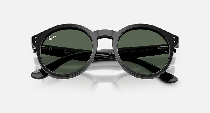 Ray-Ban 2180 REVERSE Black with Dark Green Solid Color lenses - Closed Front