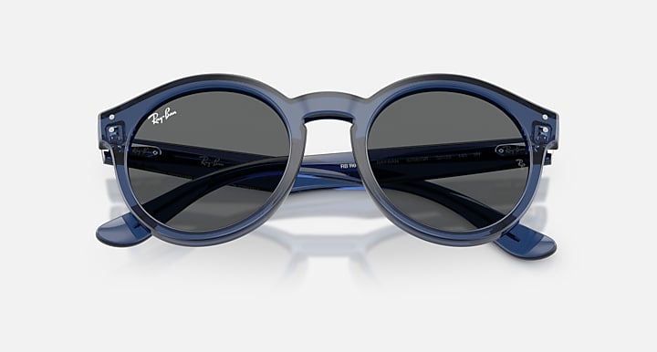 Ray-Ban 2180 REVERSE Transparent Navy Blue with Dark Grey Solid Color lenses - Closed Front