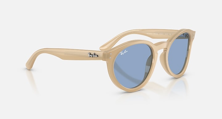 Ray-Ban 2180 REVERSE Opal Beige with Light Blue Solid Color lenses - Alternative