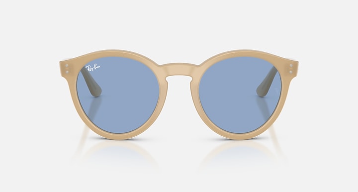 Ray-Ban 2180 REVERSE Opal Beige with Light Blue Solid Color lenses - Front