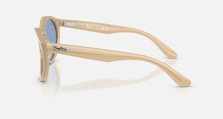 Ray-Ban 2180 REVERSE Opal Beige with Light Blue Solid Color lenses - Lateral