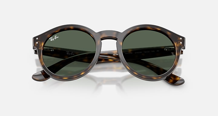 Ray-Ban 2180 REVERSE Havana with Dark Green Solid Color lenses - Closed Front
