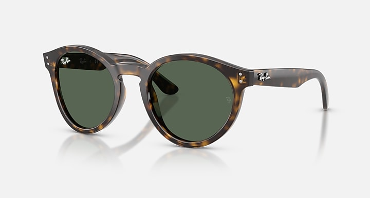 Ray-Ban 2180 REVERSE Havana with Dark Green Solid Color lenses - Quarter