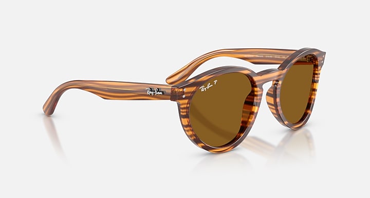 Ray-Ban 2180 REVERSE Striped Havana with Dark Brown Polarized Solid Color lenses - Alternative