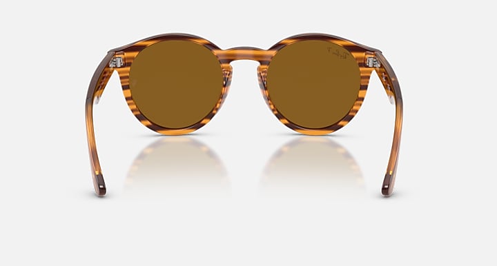 Ray-Ban 2180 REVERSE Striped Havana with Dark Brown Polarized Solid Color lenses - Back