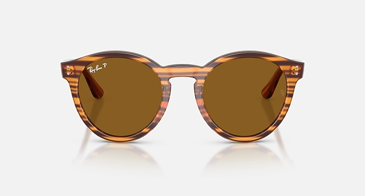 Ray-Ban 2180 REVERSE Striped Havana with Dark Brown Polarized Solid Color lenses - Front